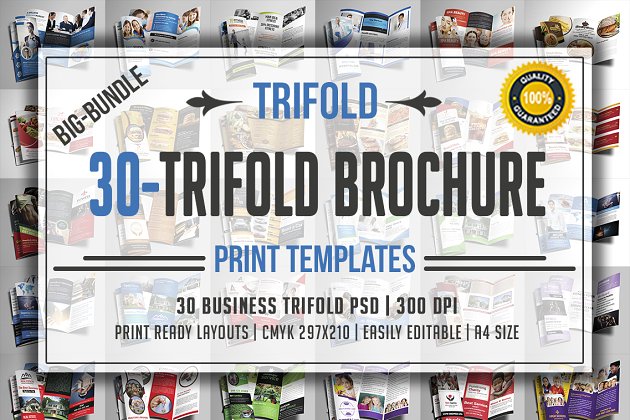 三折页宣传册模板 Trifold Brochure Big Bundle