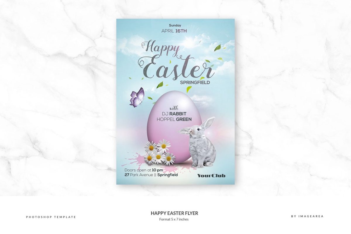 欢乐复活节海报制作 Happy Easter Flyer