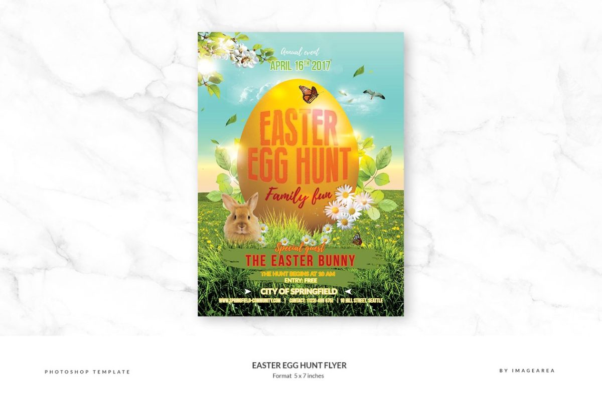 复活节彩蛋宣传单 Easter Egg Hunt Flyer