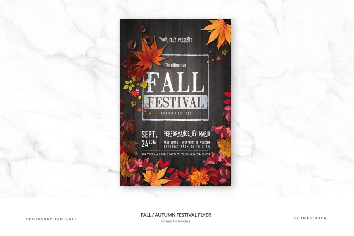 秋季节日传单设计模板 Fall / Autumn Festival Flyer