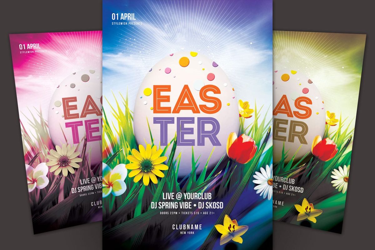 复活节主题传单模板 Easter Flyer Template