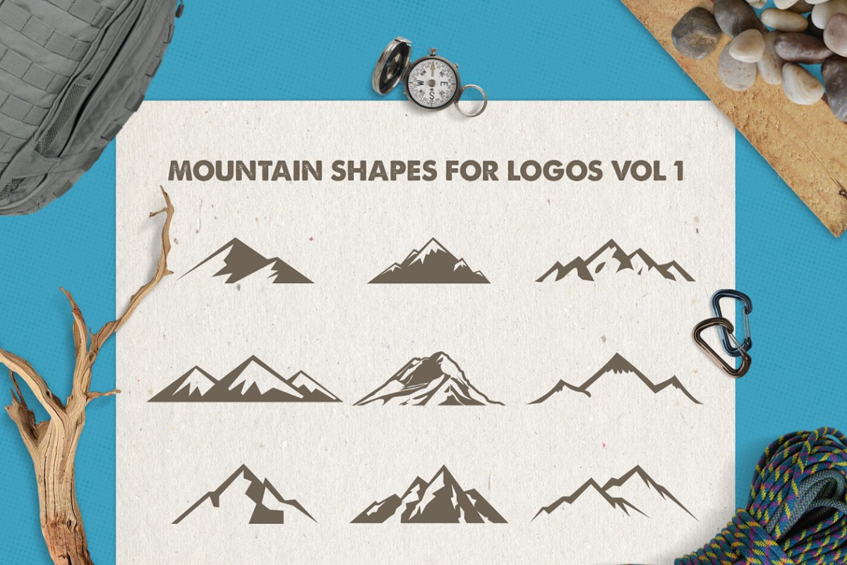 山峰图形素材 Mountain Shapes For Logos Vol 1