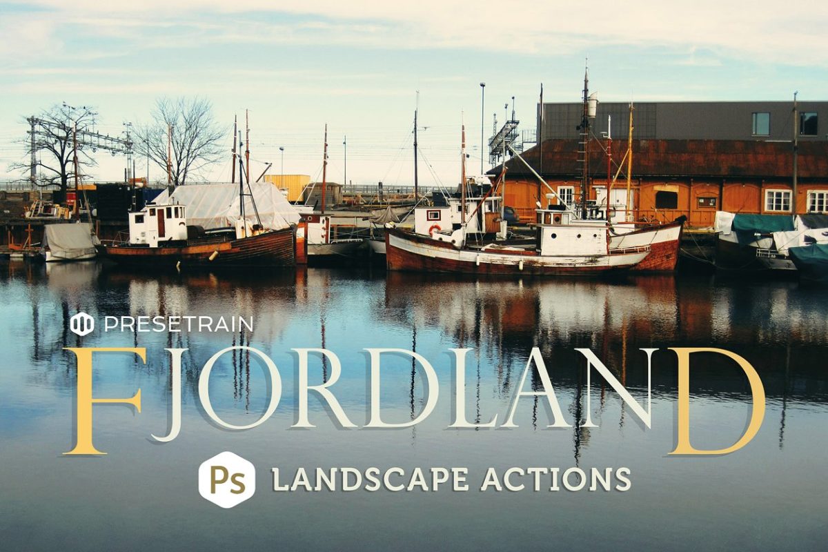 港口民居风景PS动作 Fjordland Landscape PS Actions
