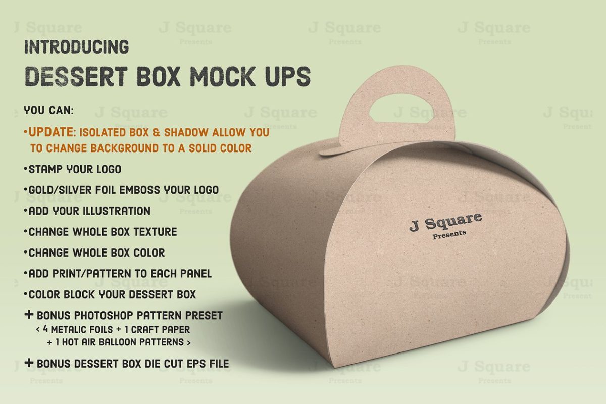 甜品包装设计 Packaging Mock Ups- Dessert Box