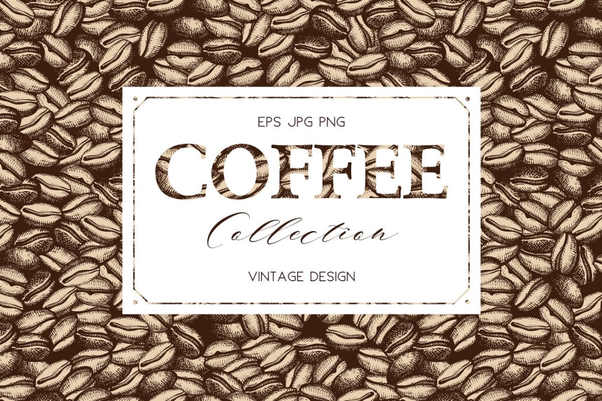 经典的咖啡包装设计素材 Vinatge Coffee Design Set