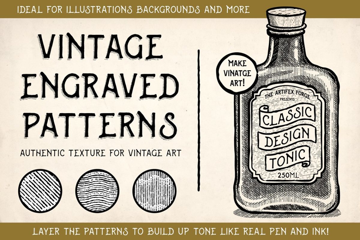 经典背景纹理插画 Vintage Engraved Patterns