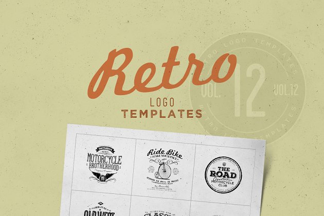 传统logo设计模板 Retro Logo Templates V.12