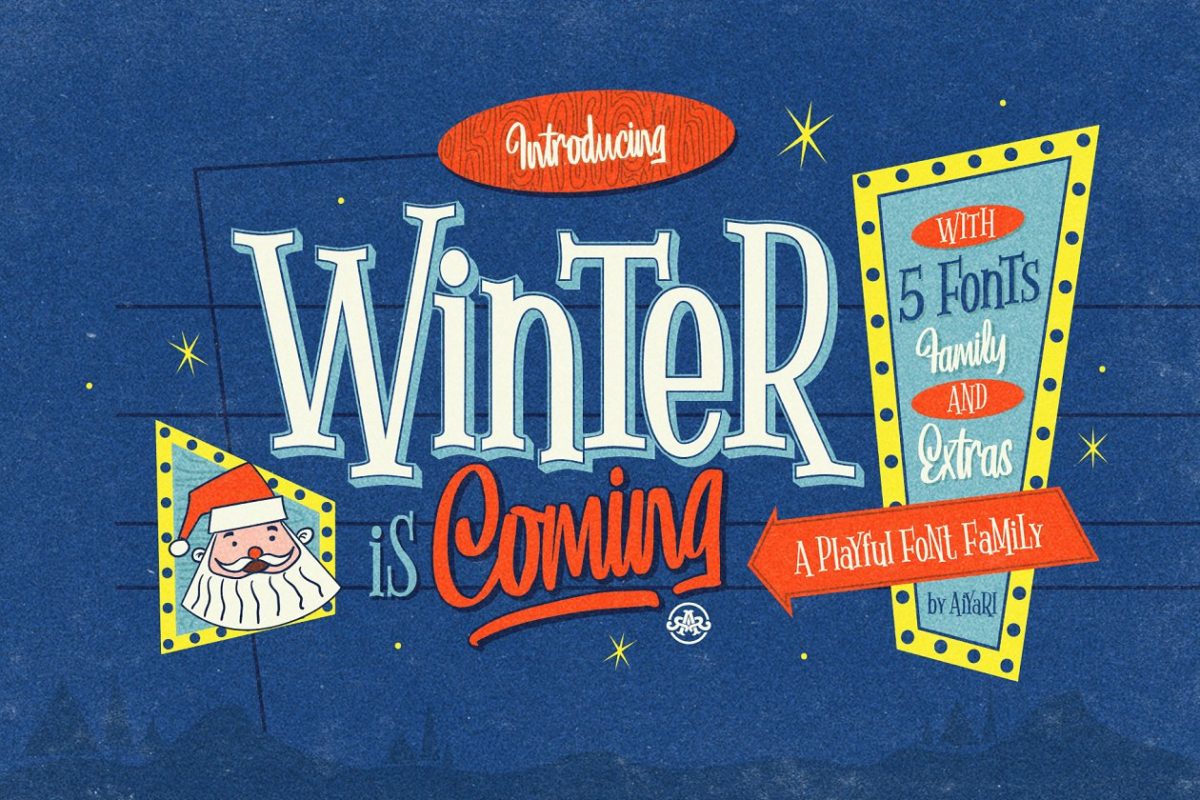 复古设计字体 Winter Is Coming Font Family