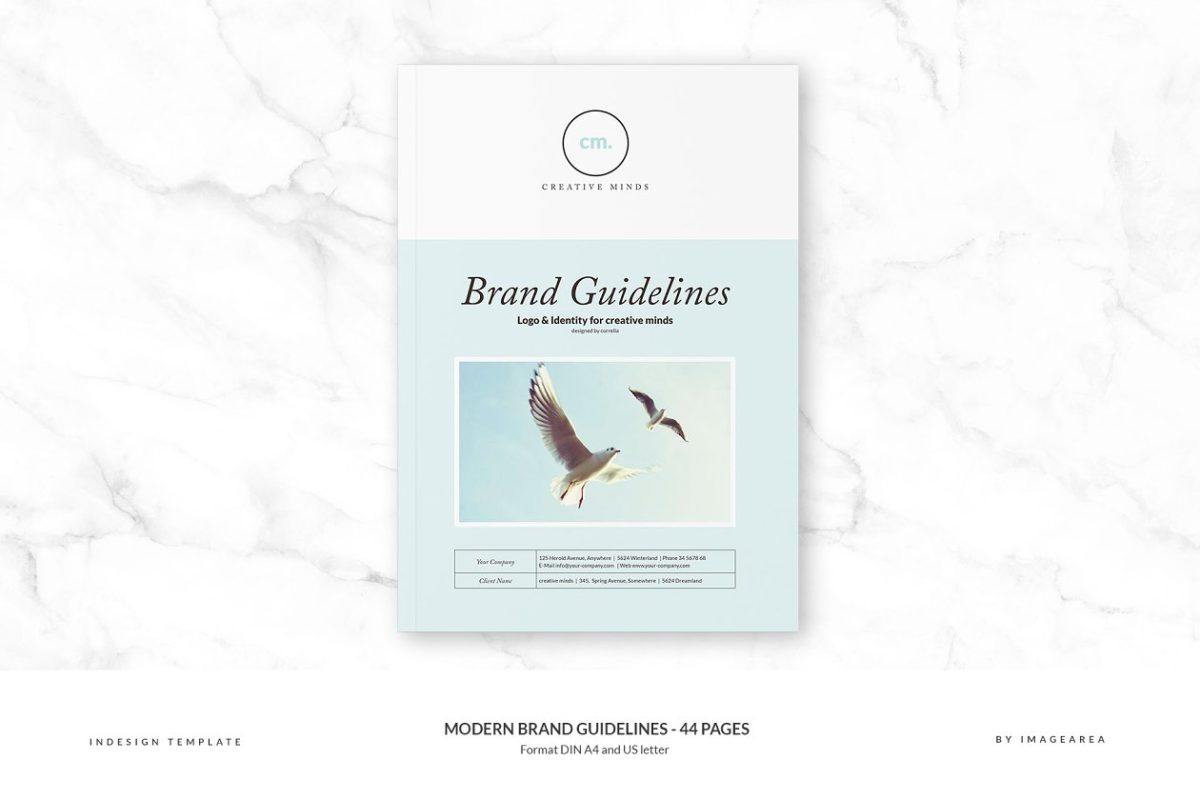 现代品牌画册模板 Modern Brand Guidelines – 44 pages