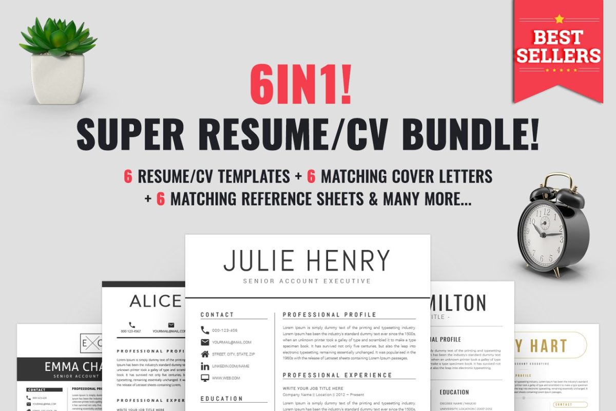 超级简历模版六合一 Resume/CV Bundle