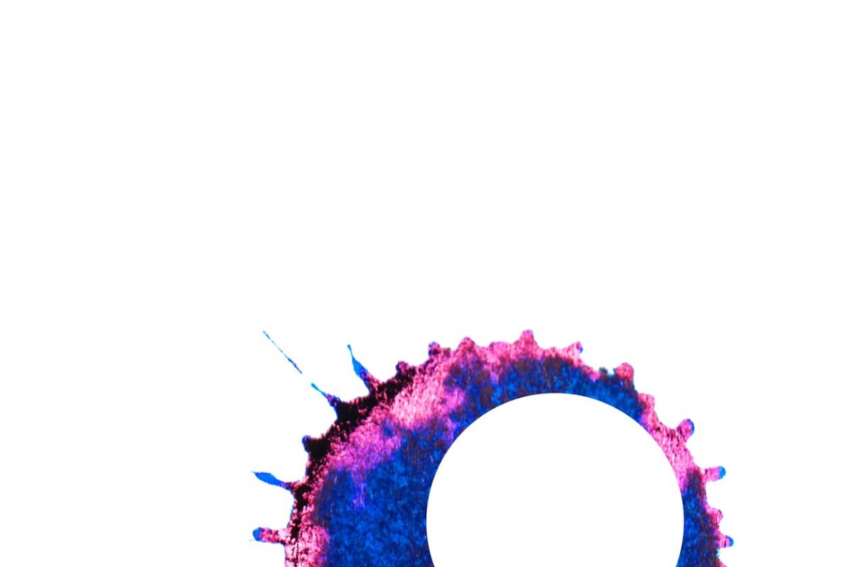 抽象时尚油墨插画 Abstract blue purple ink stain