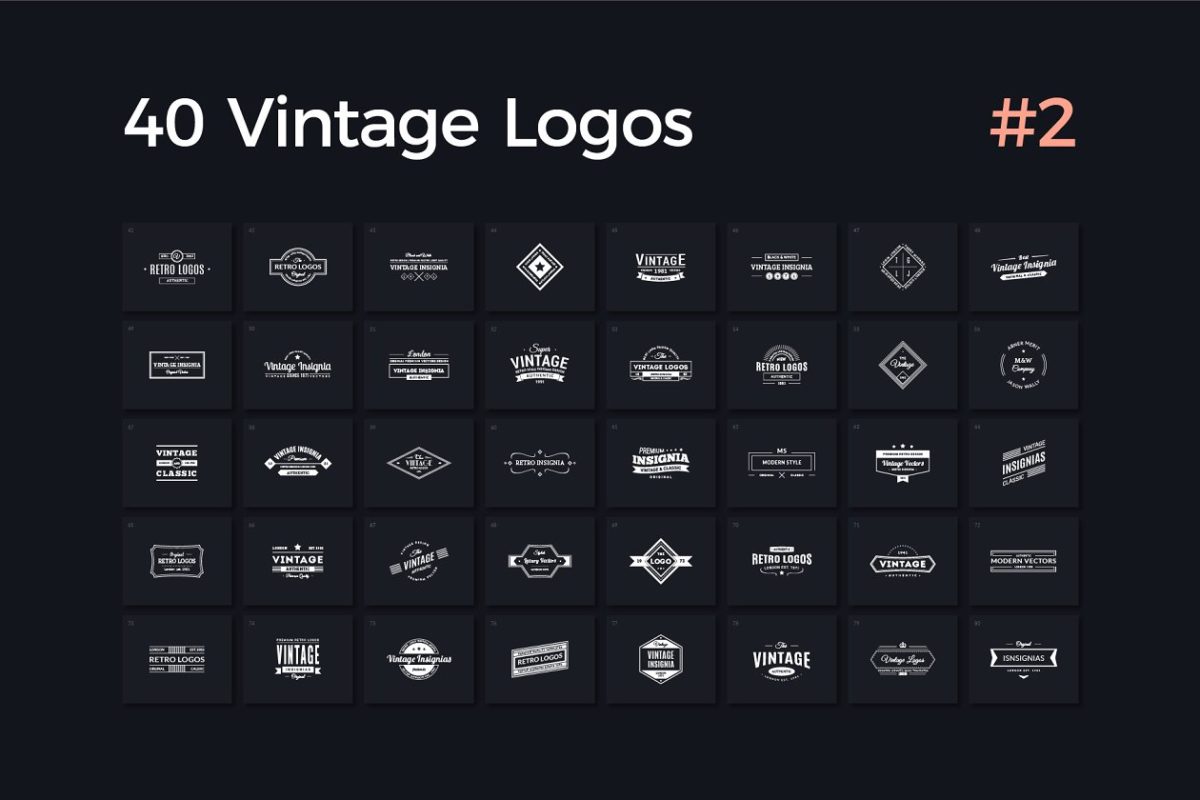多用途的老式标志模板 40 Vintage Logos Vol. 2