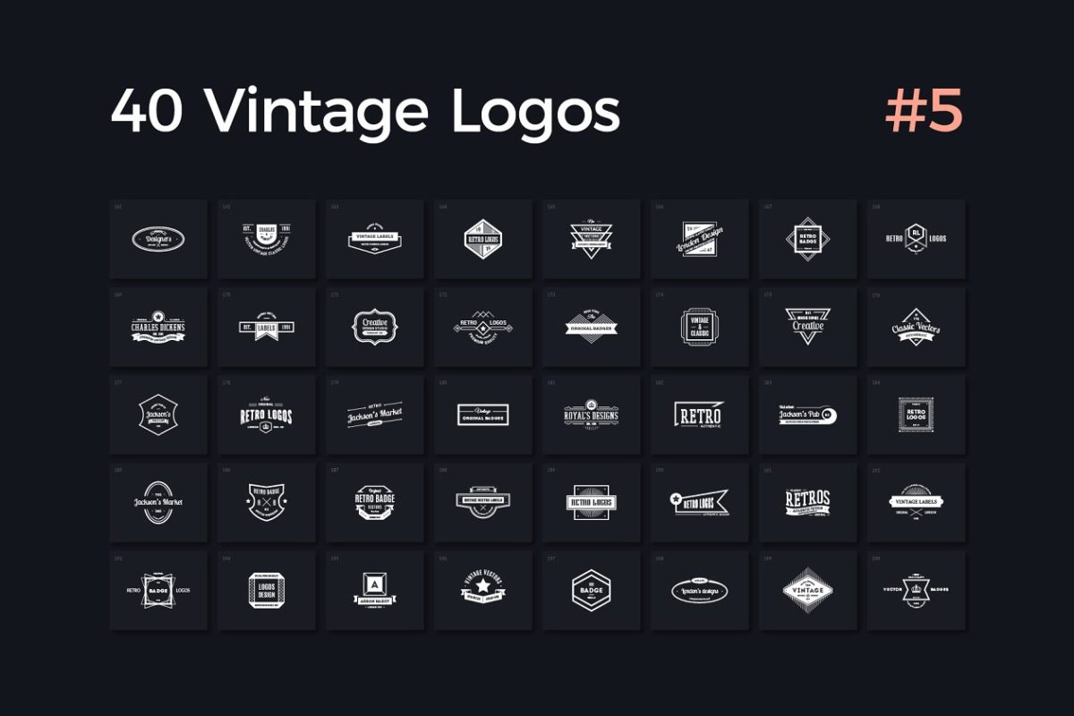 40个经典的logo设计模版 40 Vintage Logos Vol. 5
