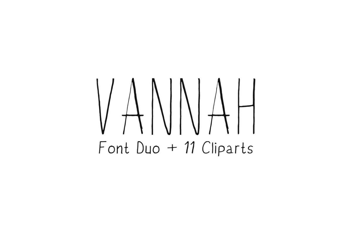 时尚个性字体下载 Vannah Font Duo + Bonus Clipart