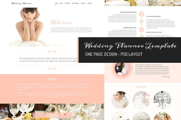 婚礼网站模板 One page design – Wedding Planner