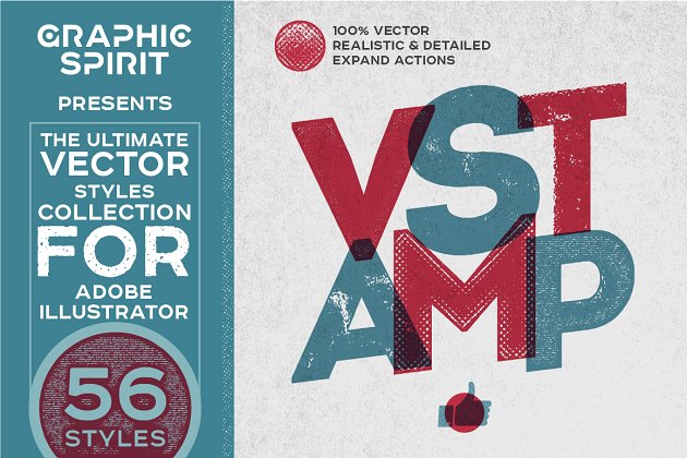复古印章插画 Vector Stamp Effect For Illustrator
