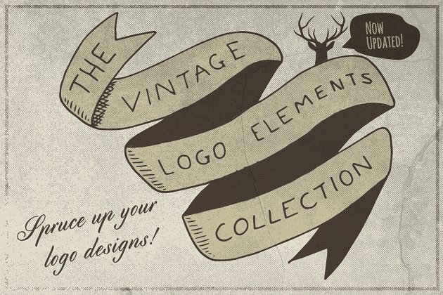 经典logo设计元素 The Vintage Logo Elements Collection
