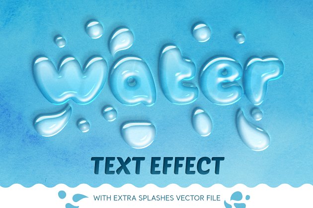 水滴文本图层样式 WATER TEXT EFFECT