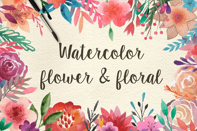 水彩花卉插画 159 Watercolor flowers & florals Pro