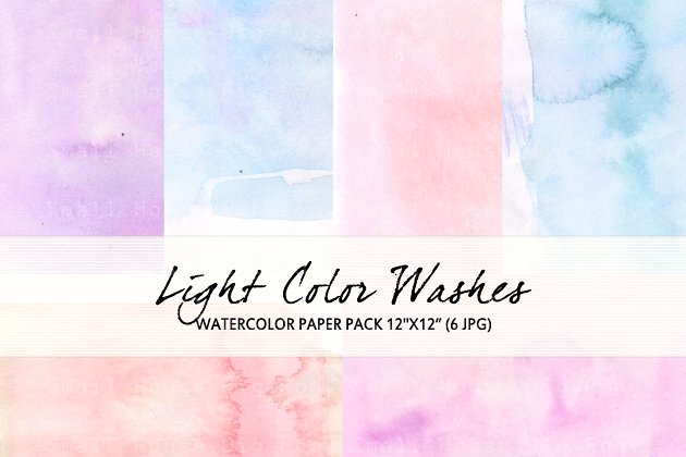 水彩肌理背景纹理 Light Color Washes- Texture Paper