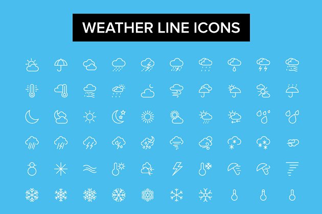 天气线型图标 Weather Line Icons