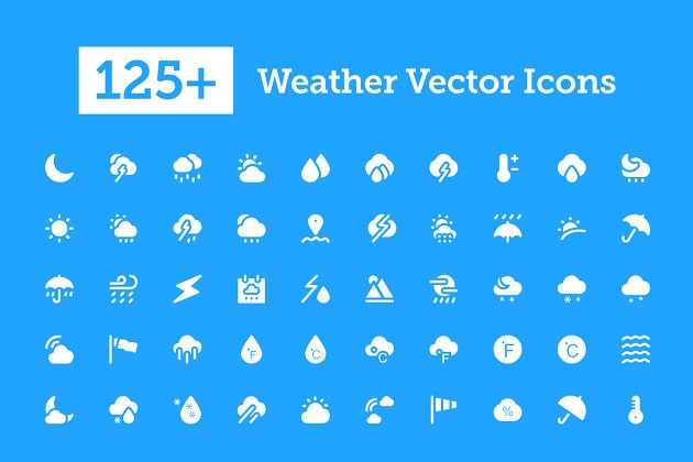 天气图标素材 125+ Weather Vector Icons