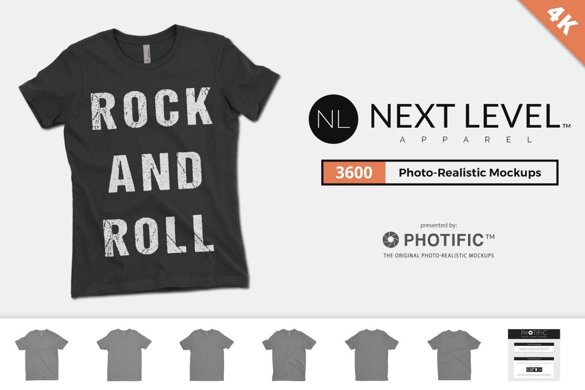 T恤设计样机 Next Level 3600 T-Shirt Mockups