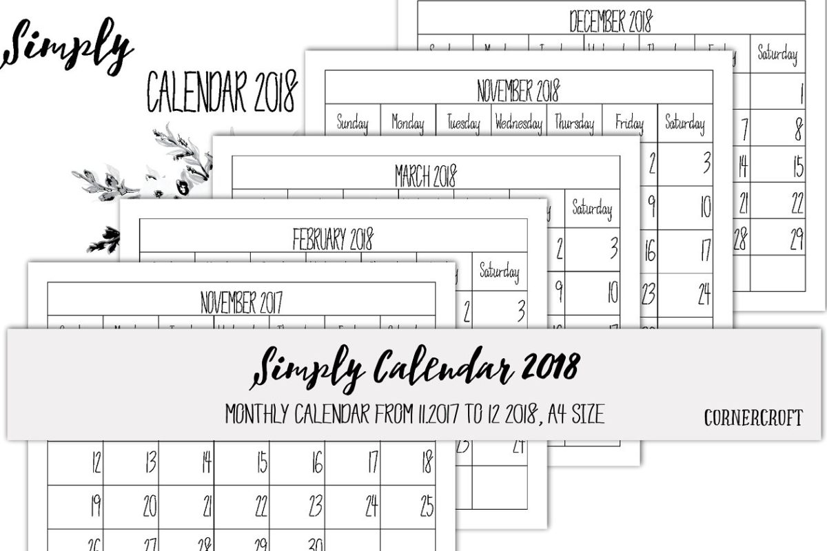 简单日历模板 2018 Simply Calendar
