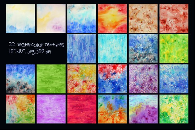 水彩背景纹理包 Watercolor Texture Bundle