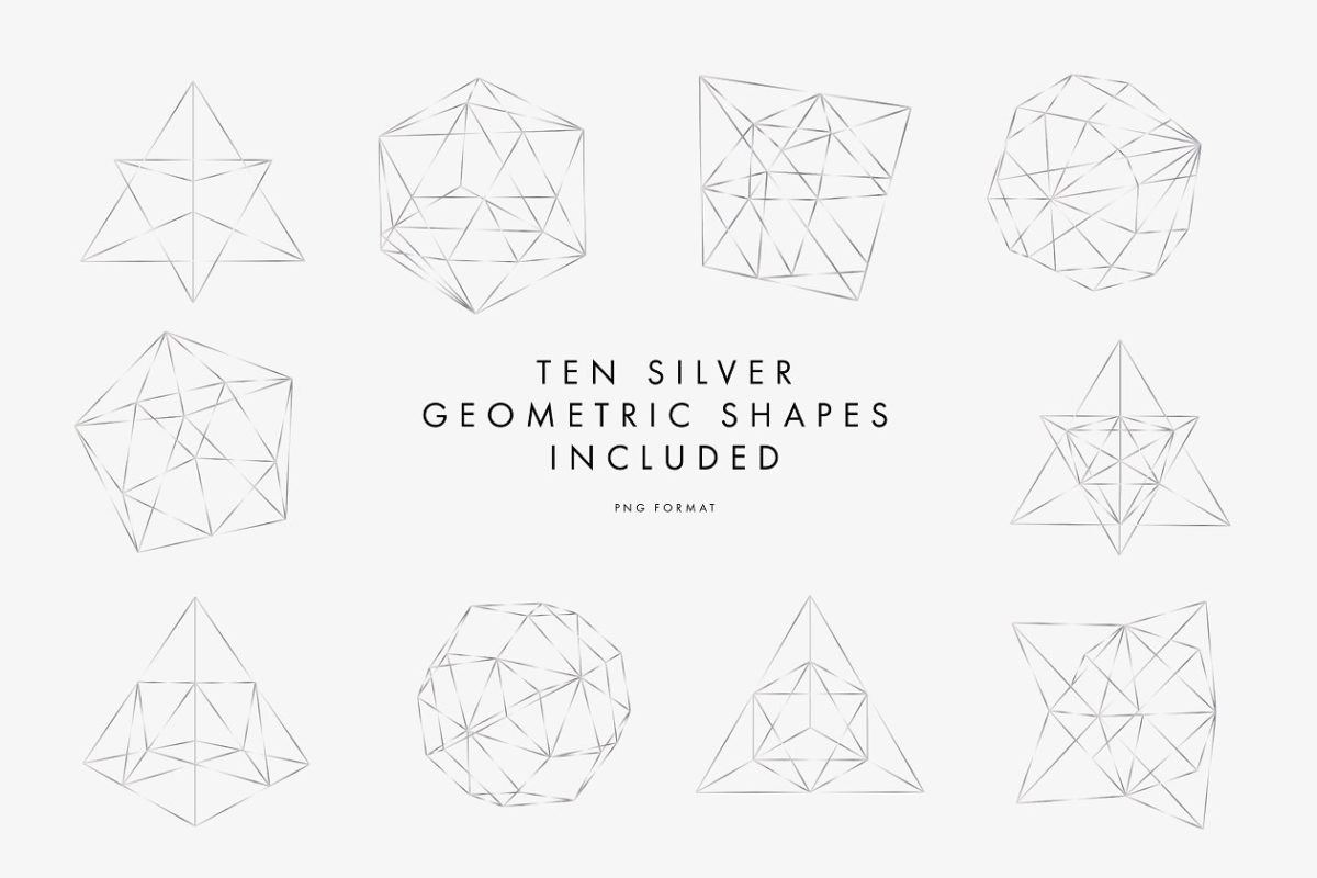 多边形几何抽象图形 Silver Geometric Pattern