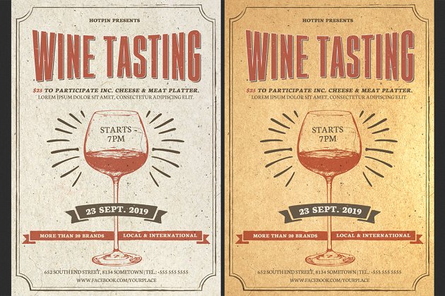 冬季酒会海报模板 Wine Tasting Flyer Template