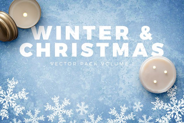 冬季假日圣诞节矢量图案素材V1 Winter and Christmas Vectors Vol 1