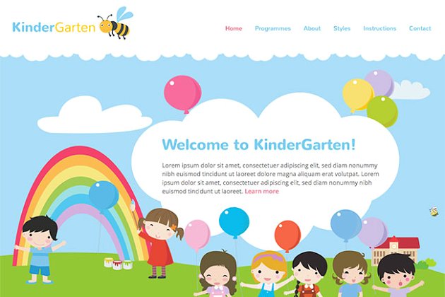 儿童主题网站模板 Hot Kindergarten