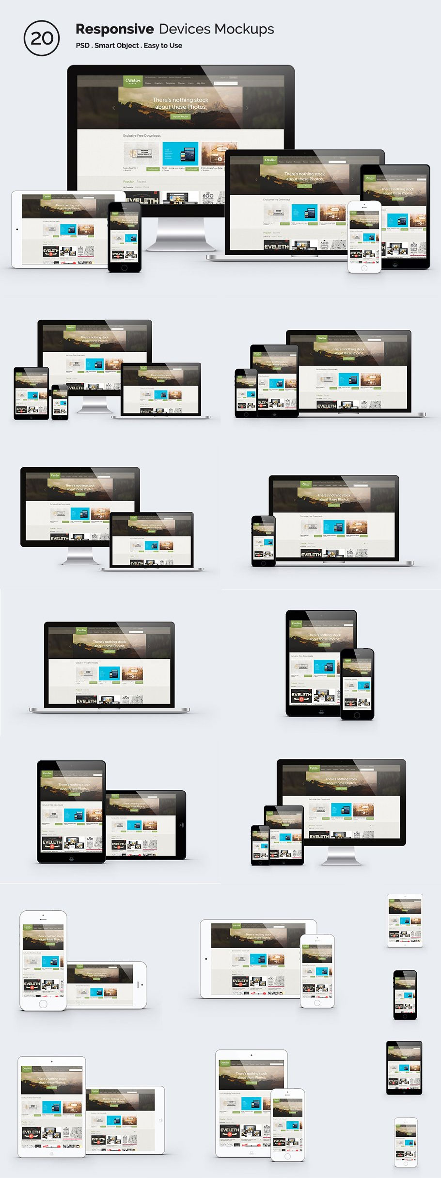 响应式网站设计展示模型样机 Responsive Screen Mockup Devices
