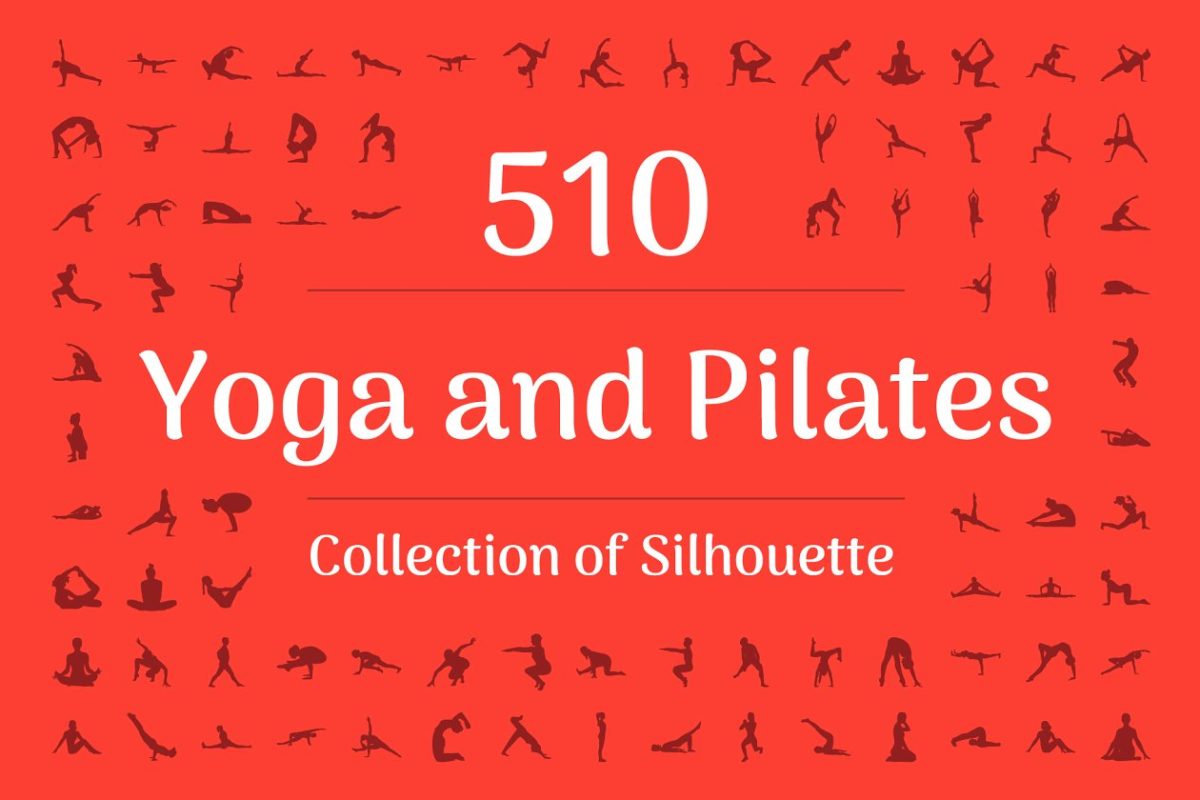 瑜伽和普拉提矢量图标 510 Yoga and Pilates Silhouette