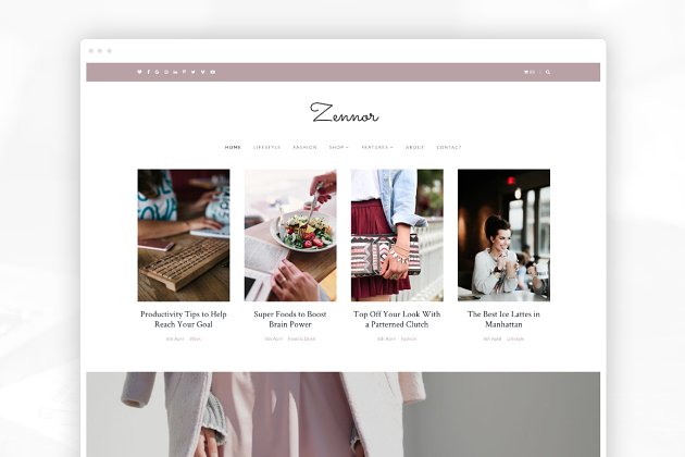 博客皮肤网站模板 Zennor – Blog & Shop WordPress theme