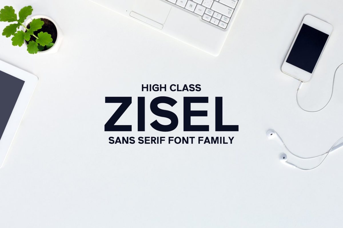 无衬线设计字体 Zisel Sans 5 Fonts Family Set
