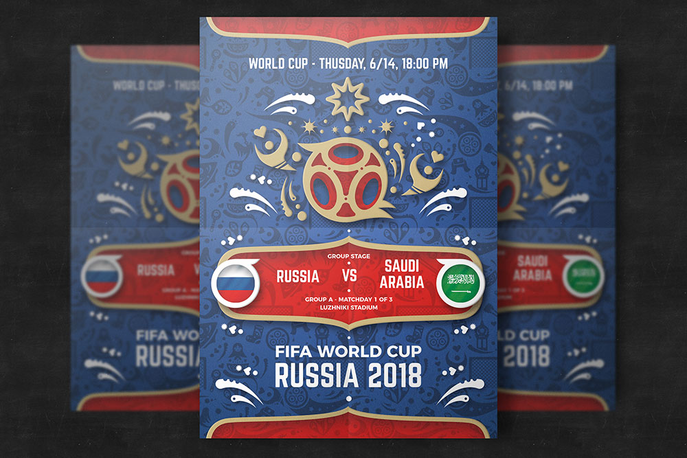 足球世界杯球队决赛对决海报PSD模板