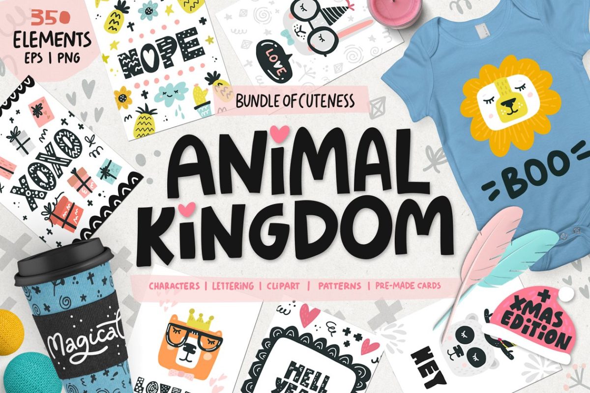 动物卡通插画 Animal Kingdom – Nursery Art