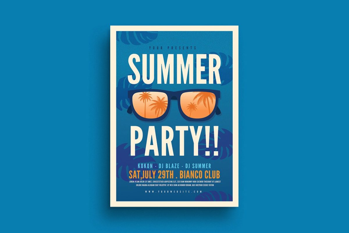 夏季度假海报设计 Summer Party Flyer