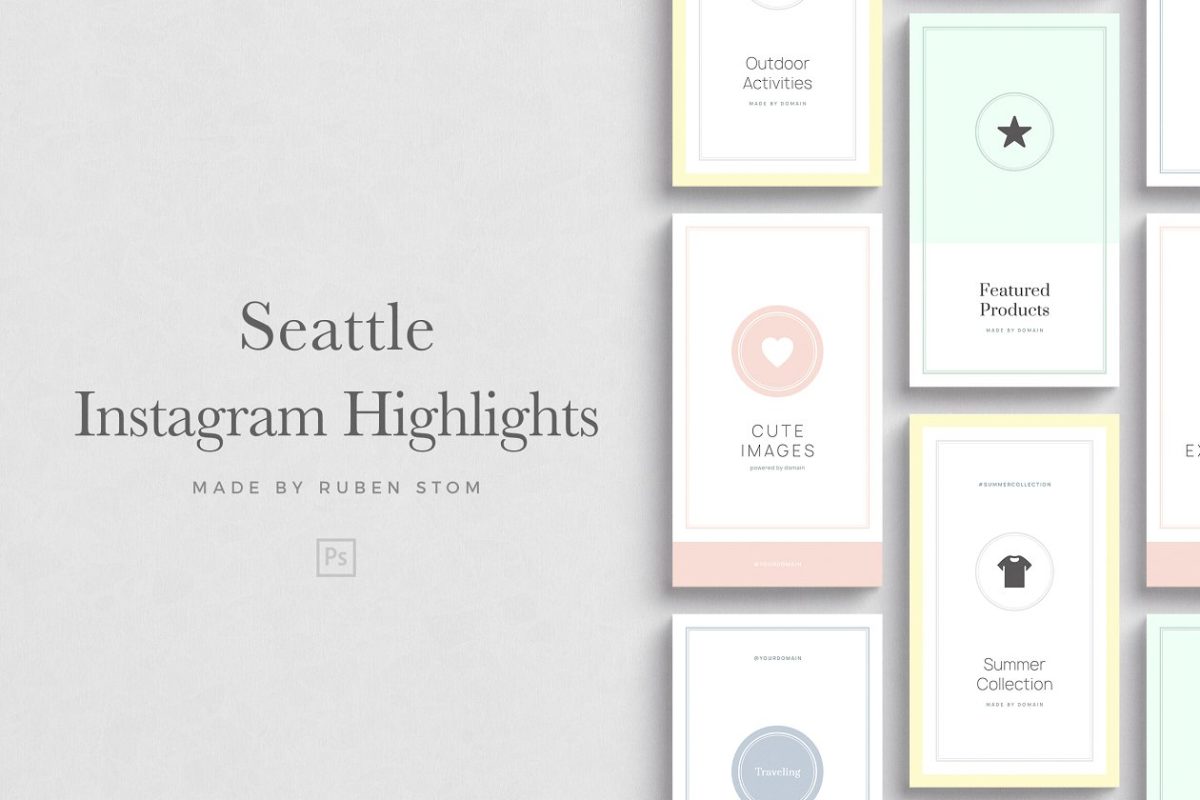 社交设计模板 Seattle Instagram Highlights