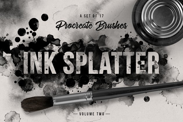 墨水飞溅ps笔刷2 Ink splatter Procreate brushes vol.2
