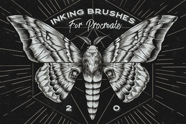 iPad 笔刷 墨水笔刷集 Procreate Inking brushes – set of 20