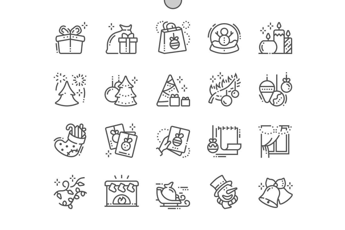 圣诞快乐系列图标下载 Merry Christmas Line Icons