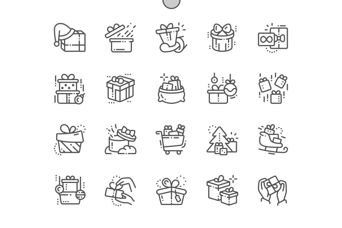 礼物图标素材 Gifts Line Icons