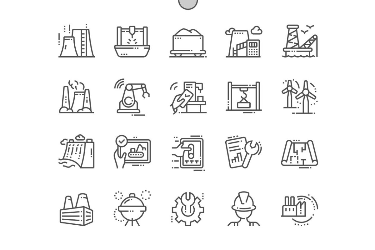 工业图标素材 Industry Line Icons