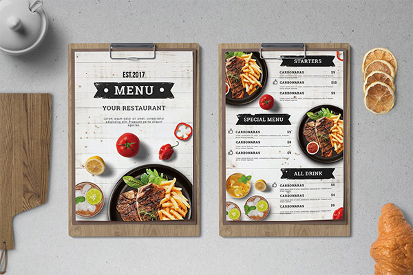 实用的餐饮行业菜单菜谱海报传单DM设计模板