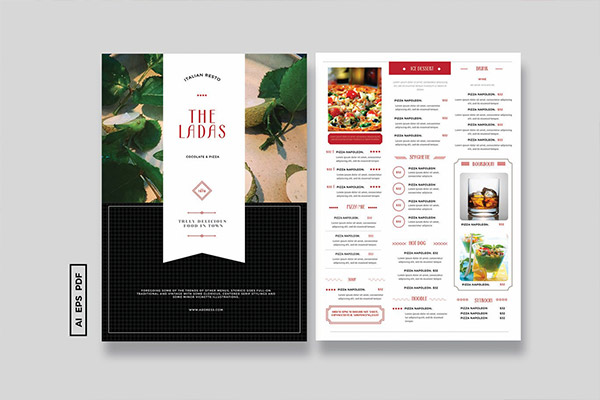 简约时尚的高级餐厅海报传单DM设计模板