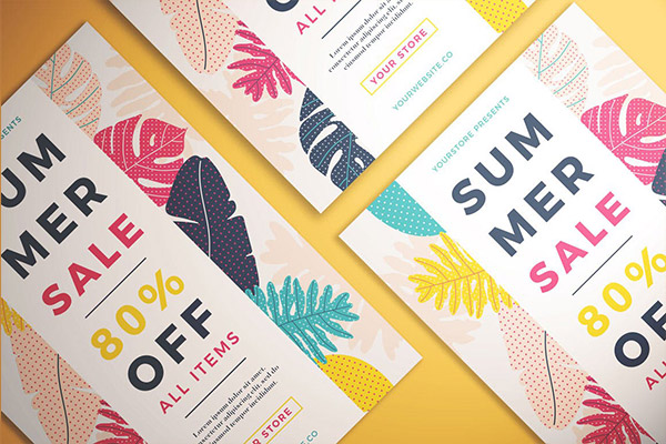 时尚夏天夏季商场促销海报传单DM设计模板