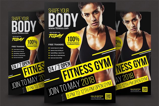 健身宣传单设计模板 Fitness Flyer